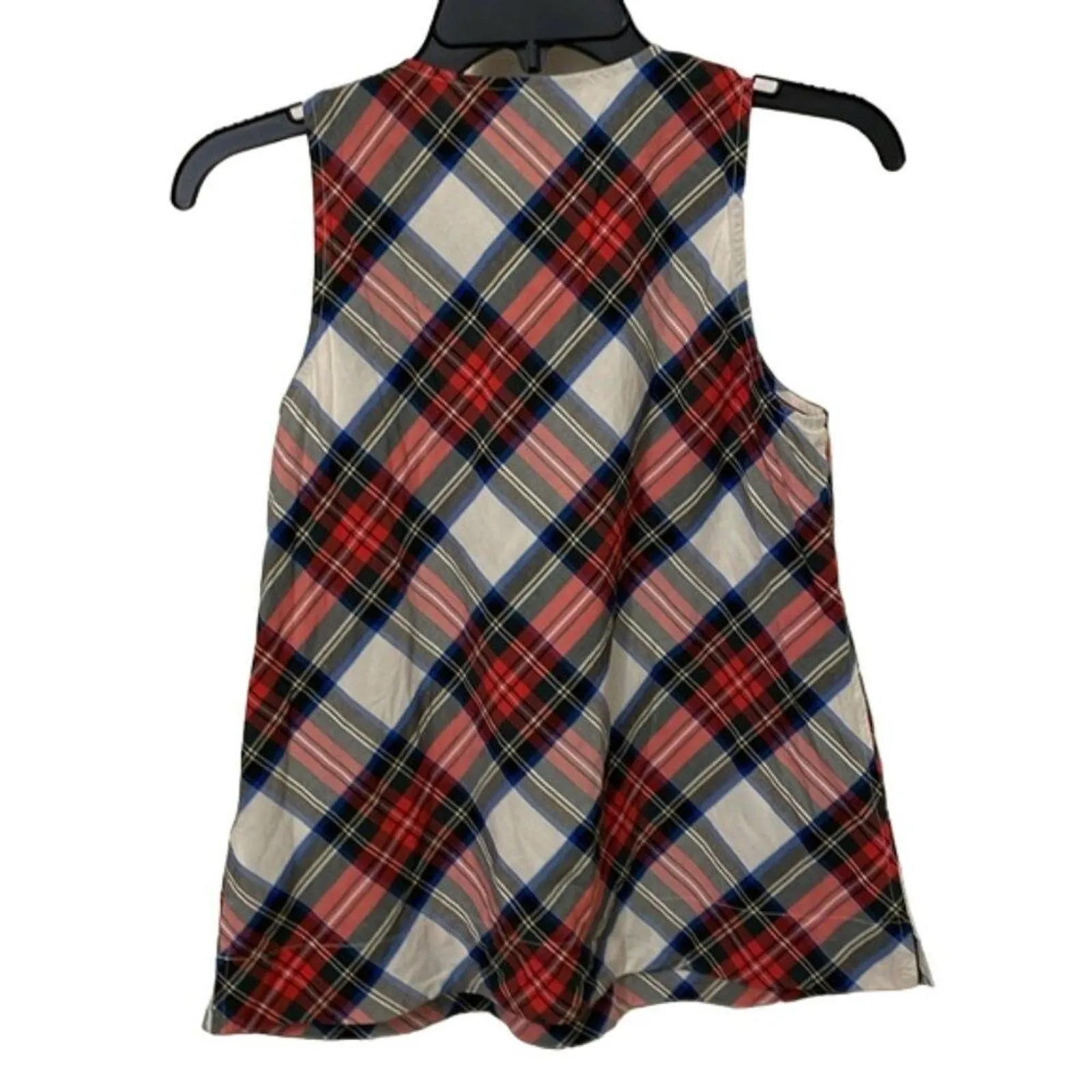 J. Crew Tartan Plaid Bow Shoulder Sleeveless Top Womens Size 2 Christmas Holiday - Image 8