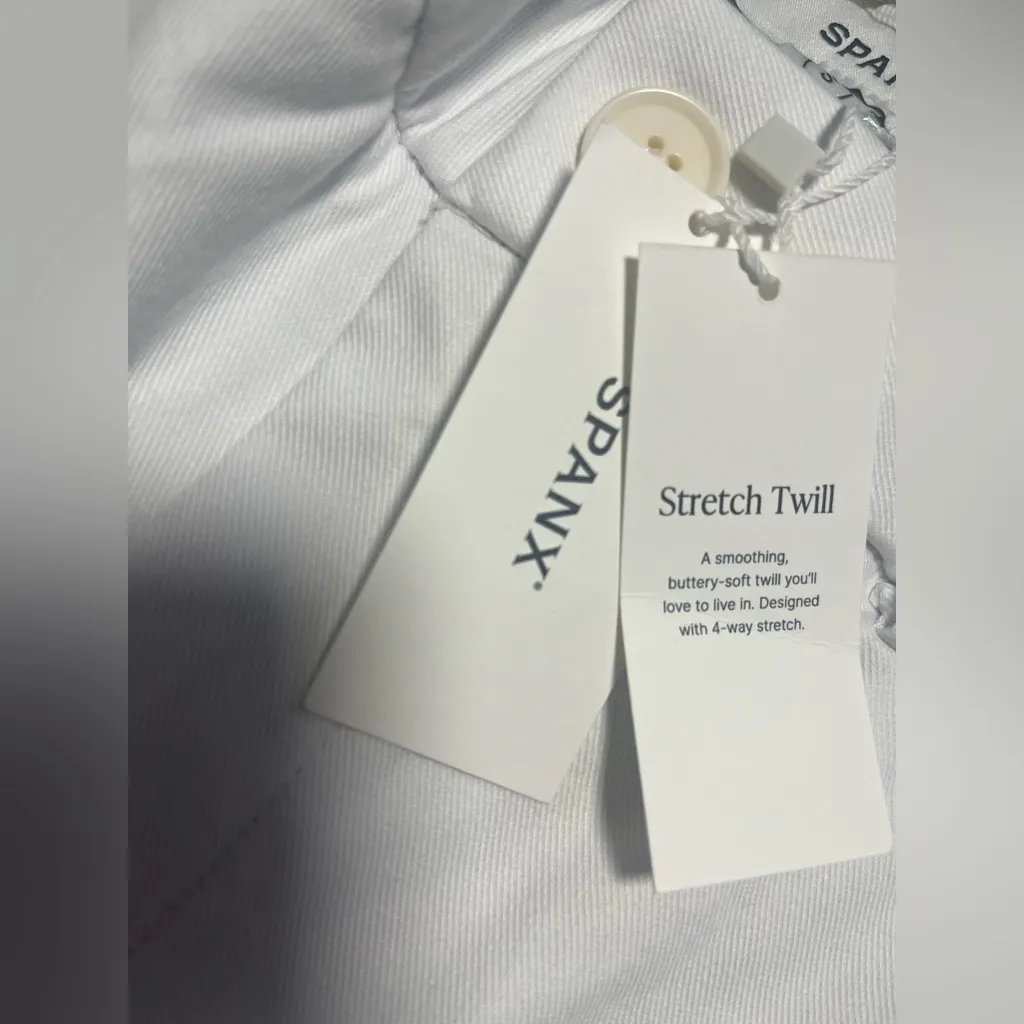 NEW SPANX Stretch Twill Cropped Wide Leg Pant White Size Small - Image 10