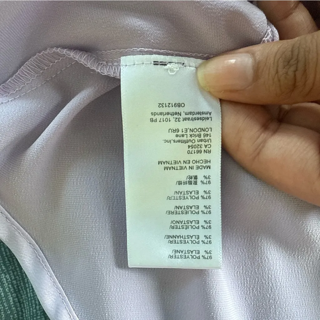 Urban Outfitters Light Before Dark Mallory Cowl Lavender Slip Mini Dress Size M - Image 12