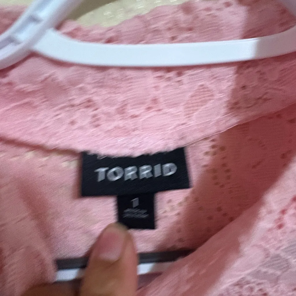 Torrid Blush Lace Blouse - Image 5
