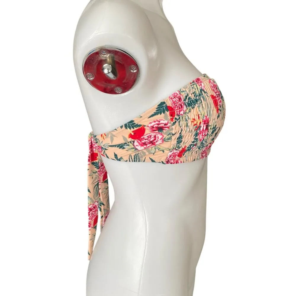 women's size large pink and green strapless stretch bikini top - Image 3