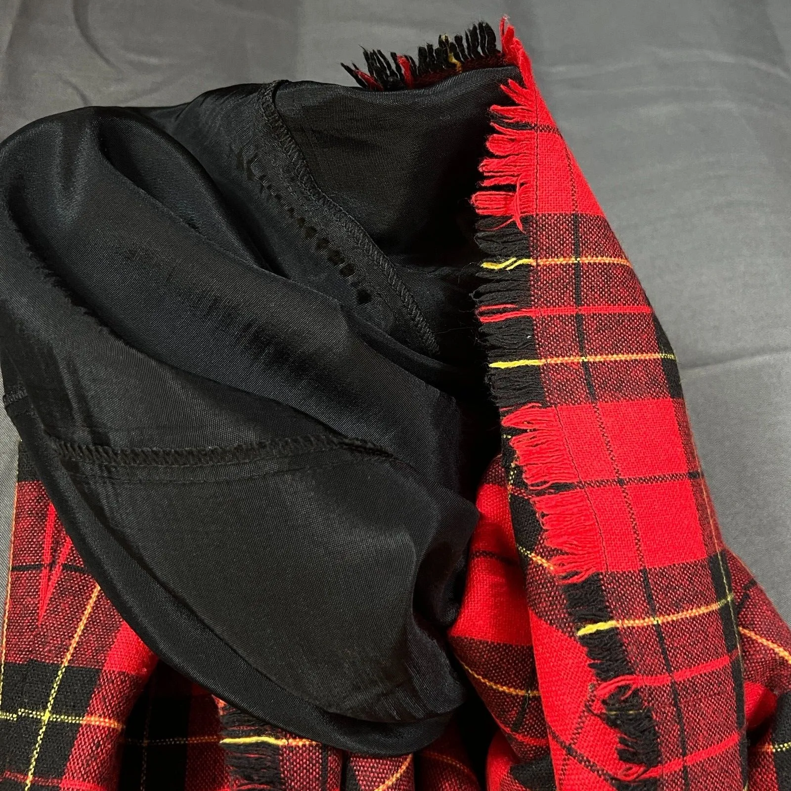 Moda International Wmns dress red plaid tartan sleeveless 2 Vtg - Image 6