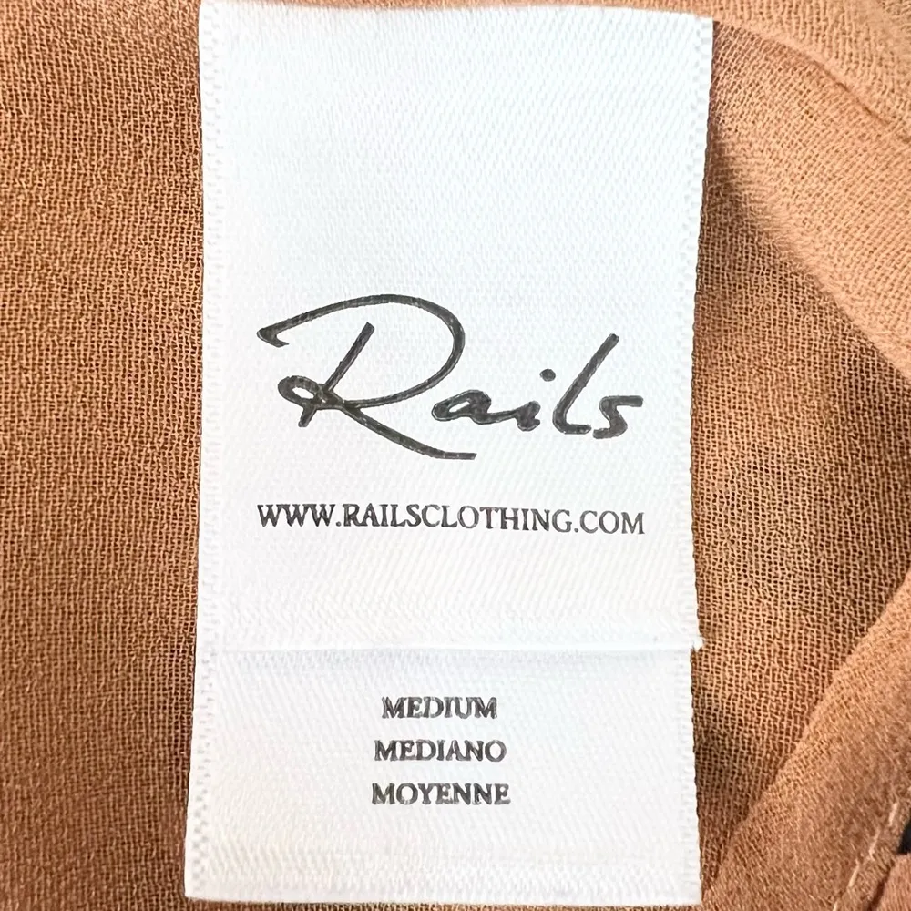 Rails Bella Jaguar Long Sleeve Leopard Print Shirt Dress Tie Waist Size Medium - Image 13