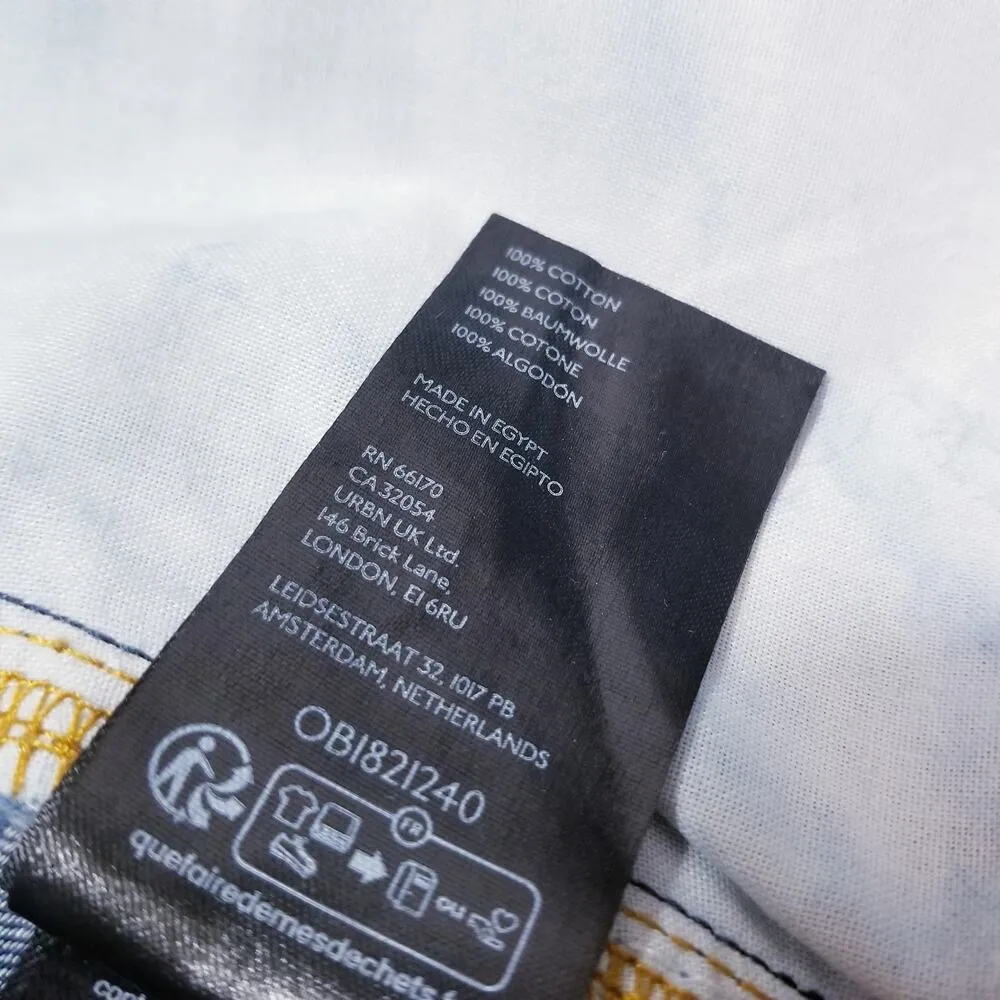 Urban Outfitters BDG Tapered Baggy Dark Wash Frayed Hem Blue Jeans - Image 10