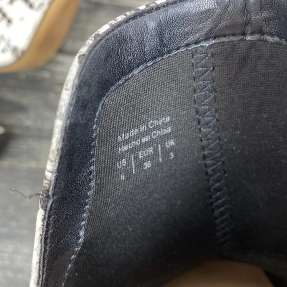 Aldo Ivory & Gray Snake Python Print Block Heel Slide Booties 6 - Image 5