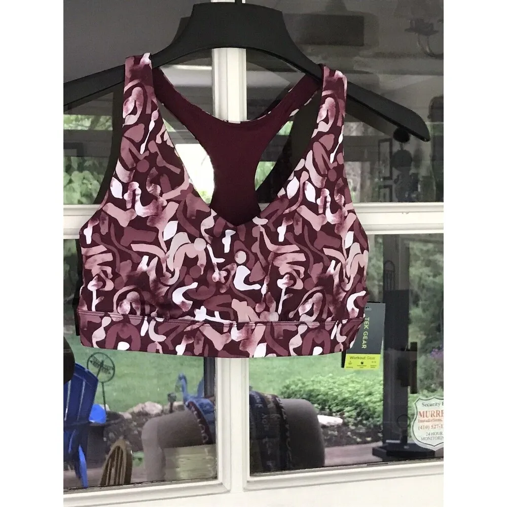 NWT Tek Gear Womens Sports Bra Removable Padded Racerback Medium Impact Sz M - Image 8