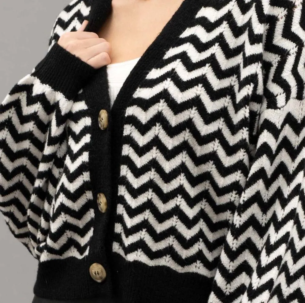 SAMANTHA CHEVRON CARDIGAN - Image 2