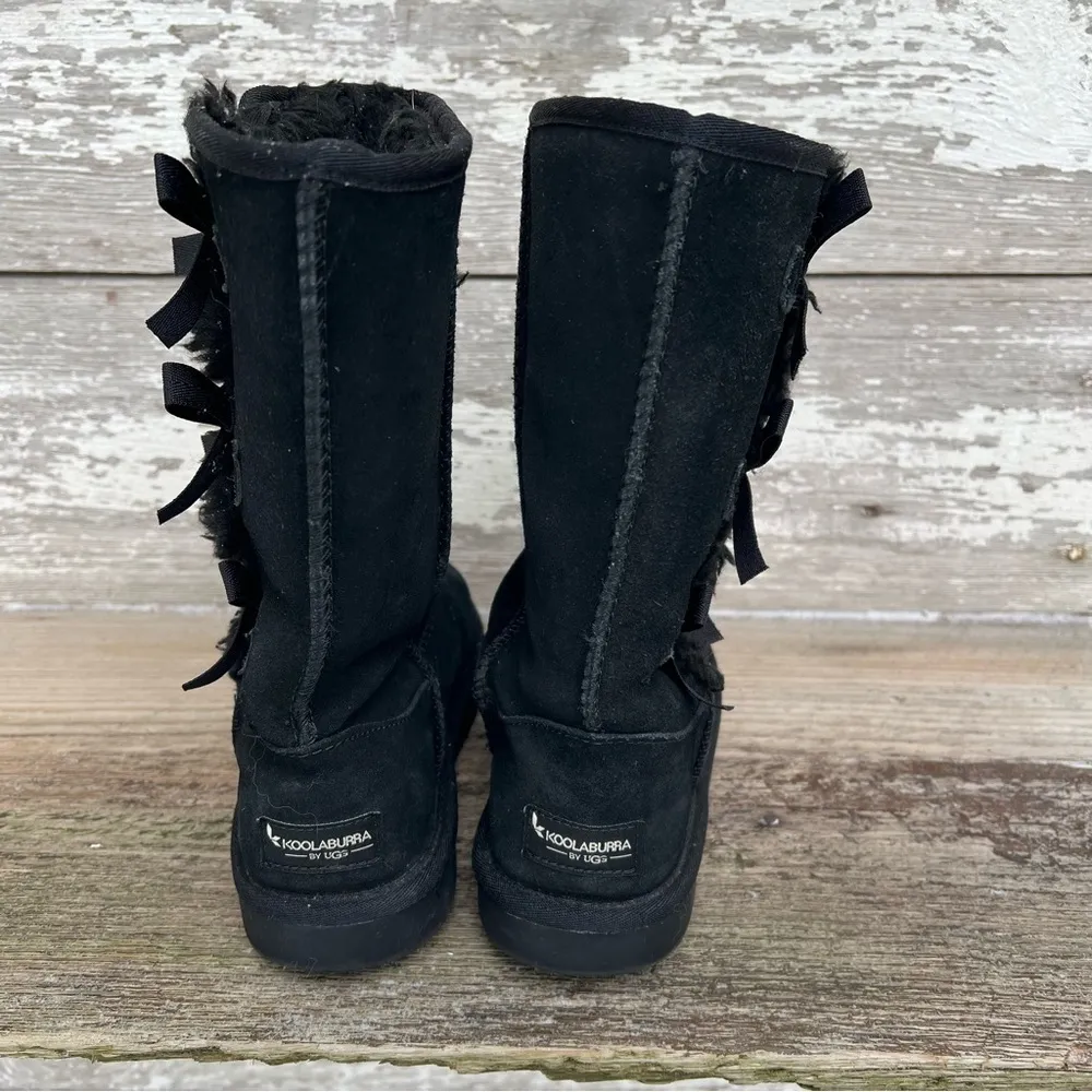 Koolaburra by Ugg Victoria Black Suede Bow Boots Size US 3 - Image 6