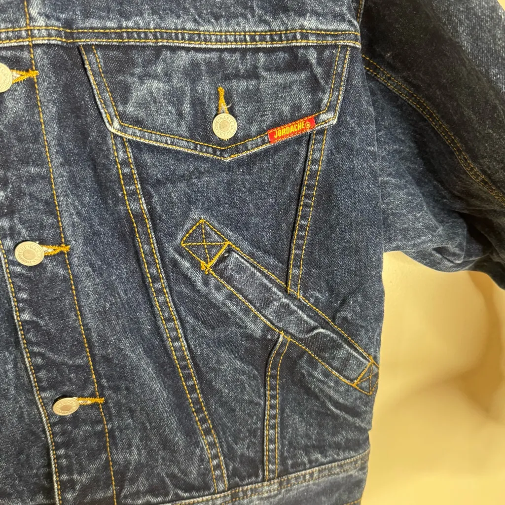 Jordache basics y2k Classic Blue button up Denim Jacket size Medium cotton - Image 3
