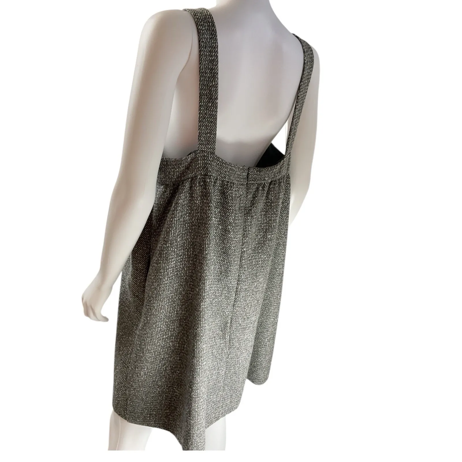 Anna Sui 20th Anniversary Tweed Bouclé Dress Size XLarge Metallic‎ Silver Grey Gray - Image 4