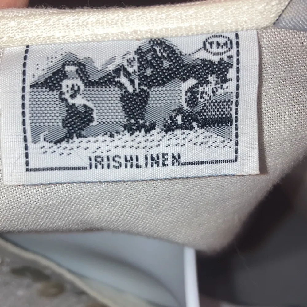 Cream Off White Carole Little Irish Linen Tunic Size 4 - Image 9