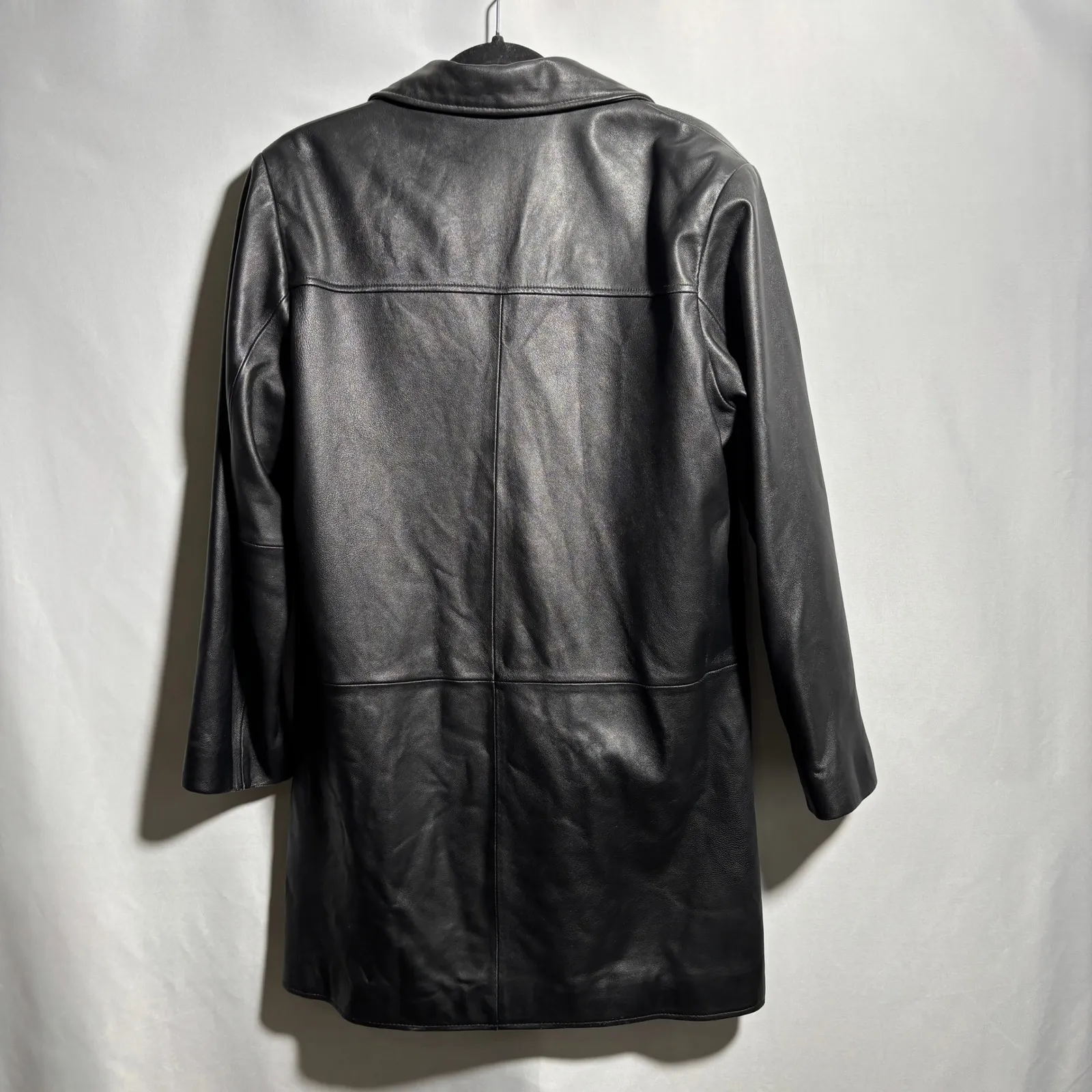 VTG Cabelas Leather Jacket Womens M Black Genuine Leather Blazer Coat SEE Size M - Image 2