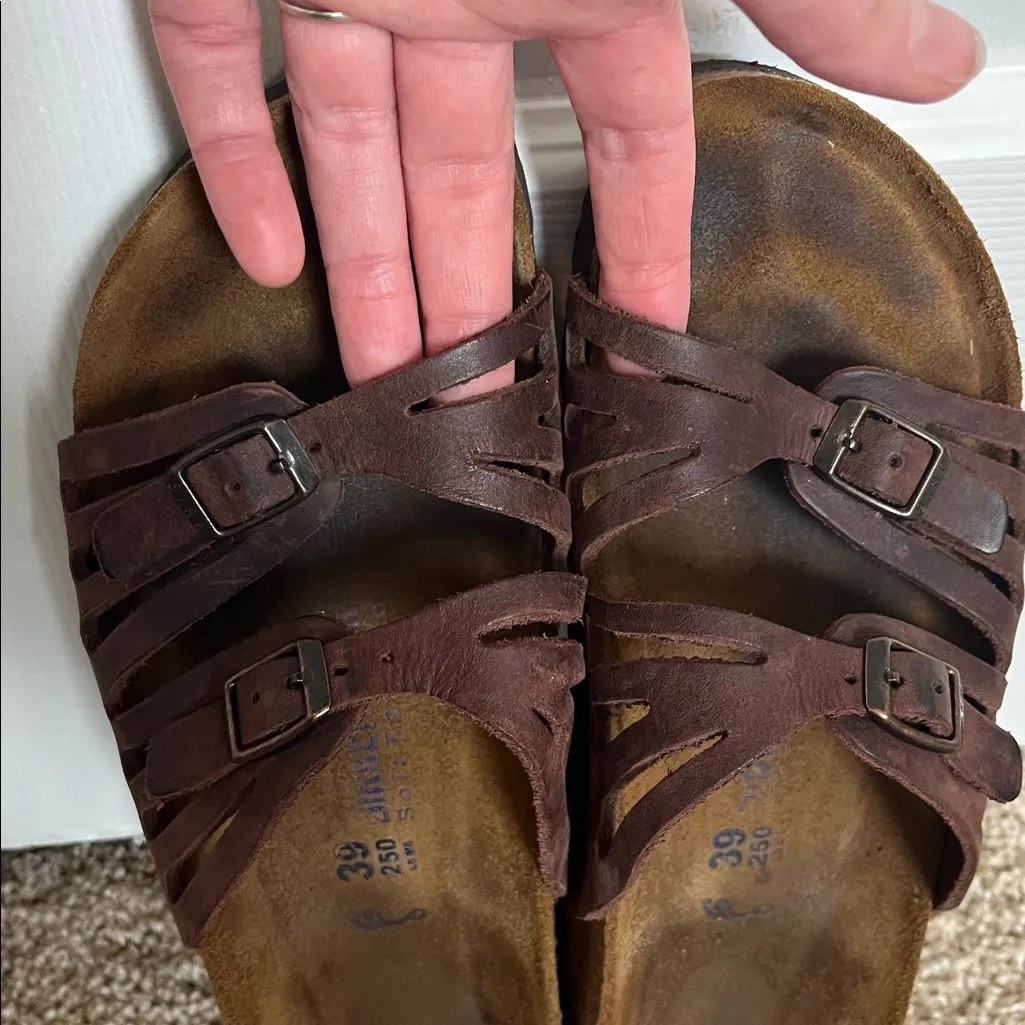 Birkenstock Granada Oiled Leather Soft Footbed Sandals - Image 8