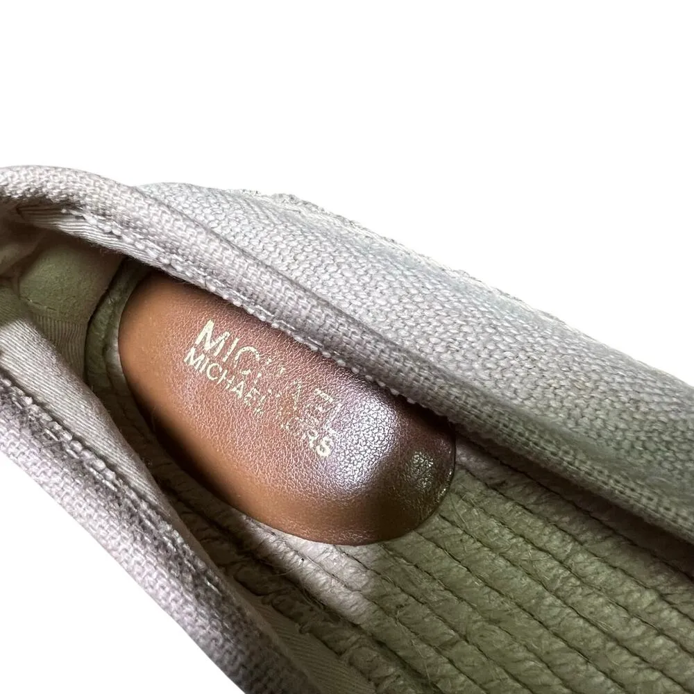 Michael Kors MK Women's Shoes White Fabric Espadrille Size US 7.5M EU 37.5M - Image 7