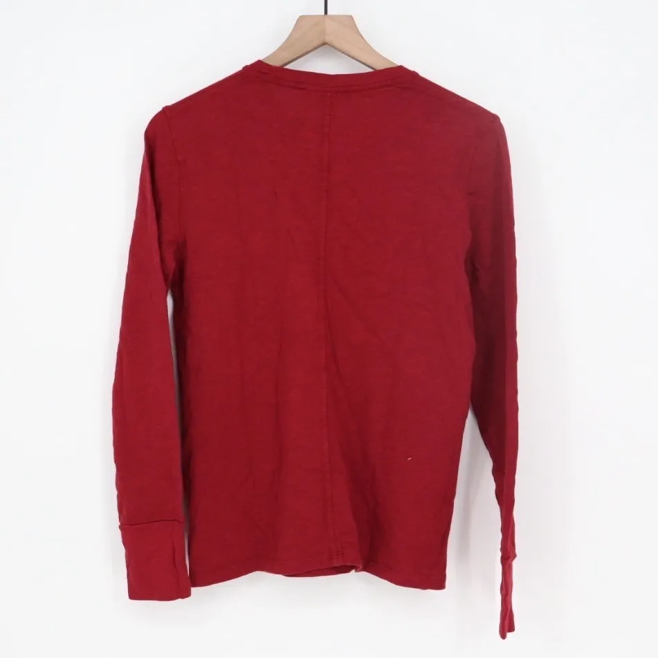 American Giant Womens Long Sleeve Crew Neck Tee Top Size S Made USA Red - Image 5