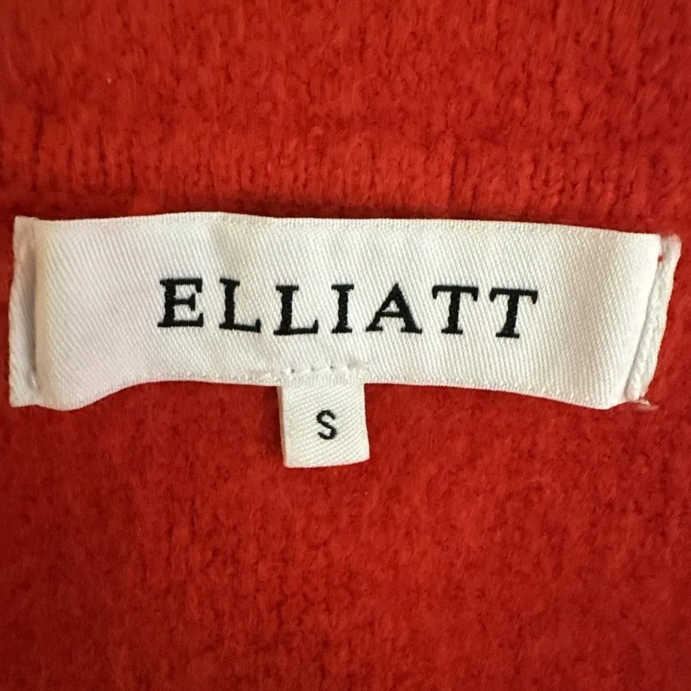 Elliatt Anthropologie Womens Phoenix Open Sweater Trench Coat Size S Red Pockets - Image 9