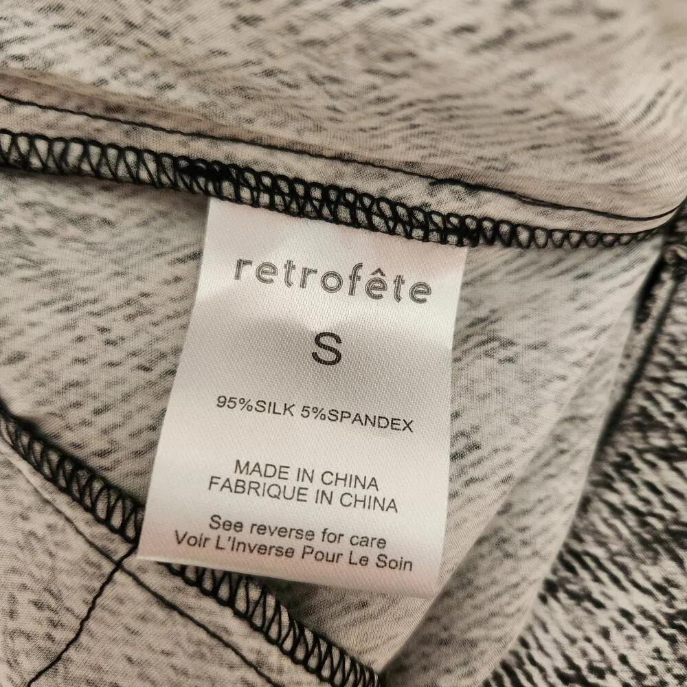 Retrofete Verona Silk Pant in Black Acid Denim Size Small NWT Wide Leg - Image 10