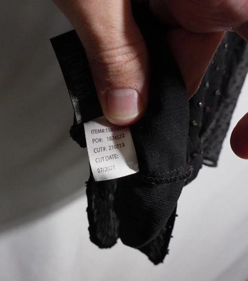 Torrid 2 Black Sheer Iridescent Polka Dots Swiss Dot Blouse Shirt Witchy Goth 2X - Image 6