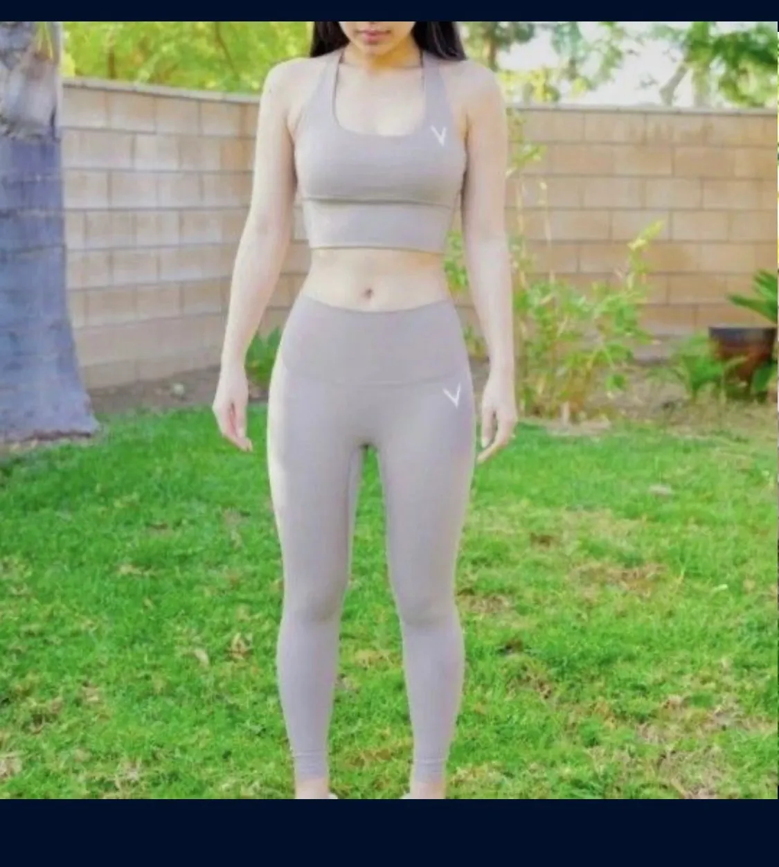 Yoga Basic Training Light Medium Performance Bra and Legging Set Blue - Image 2