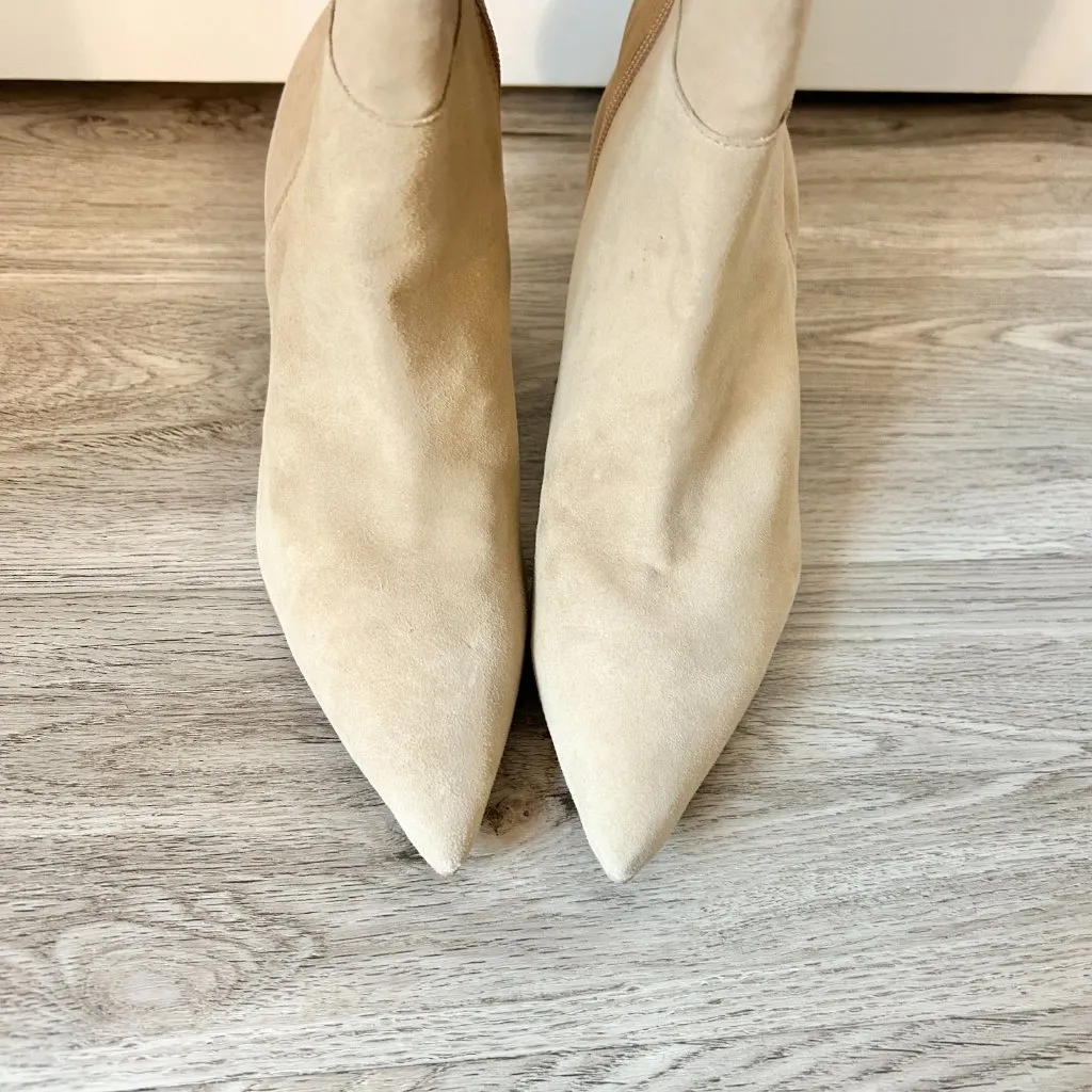 Vince Camuto Knee High Suede Pointed Toe Boots Tressara in Tan Size 9.5 NWT - Image 4