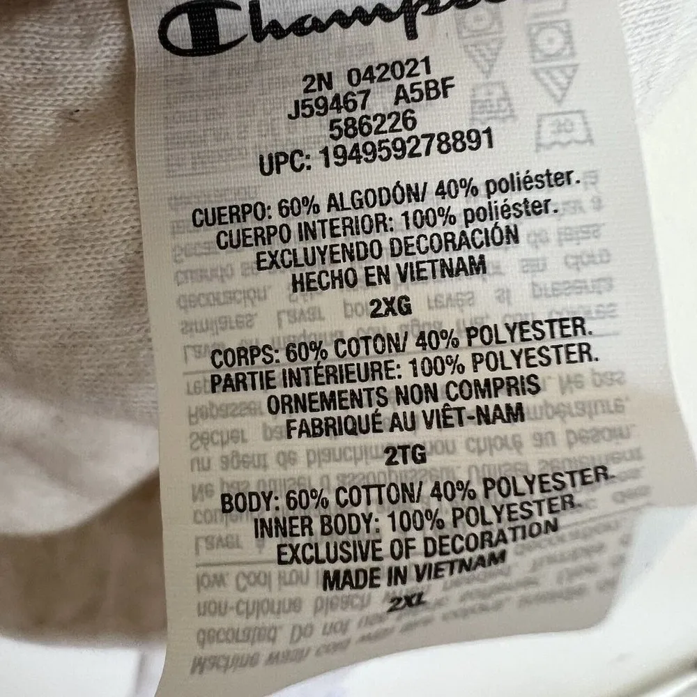 Champion Sport SoftTouch Jacket Plus Size 2XLARGE Natural Heather Off white - Image 11