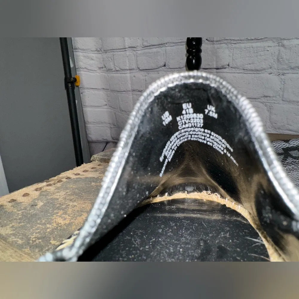 DKNY Mali Espadrille Loafer Flats Black Charcoal Gray Women's Size 10 NWOB - Image 6