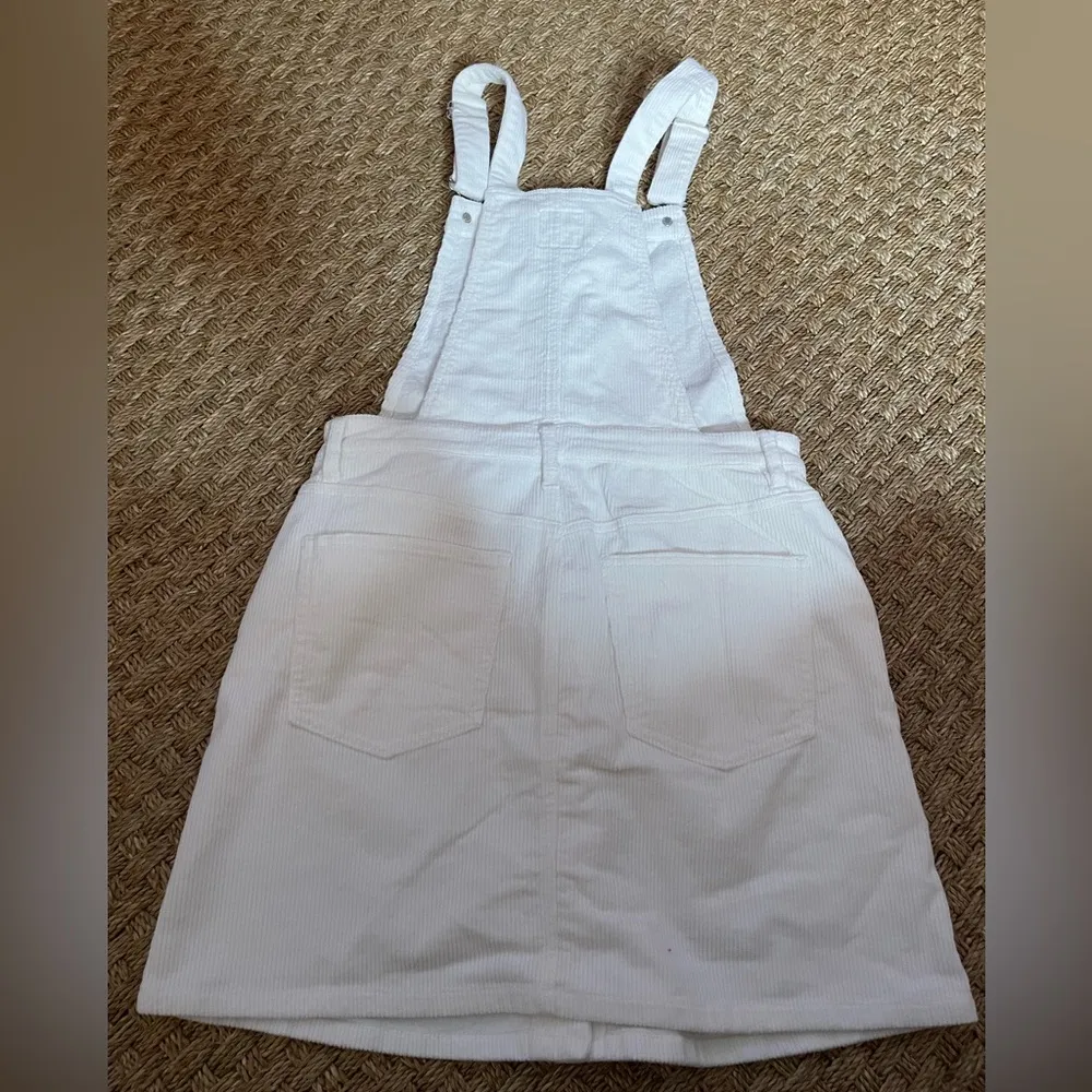 NWT Oat Women's Corduroy Overall Jumper Dress White Size 8 - Image 5