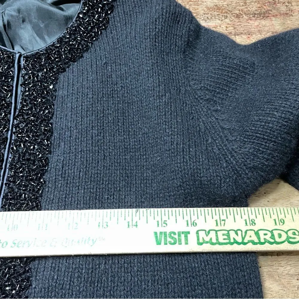 Vintage 1950s Saks Fifth Ave Beaded Angora 3/4 Sleeve Cardigan Women’s Medium‎ - Image 8