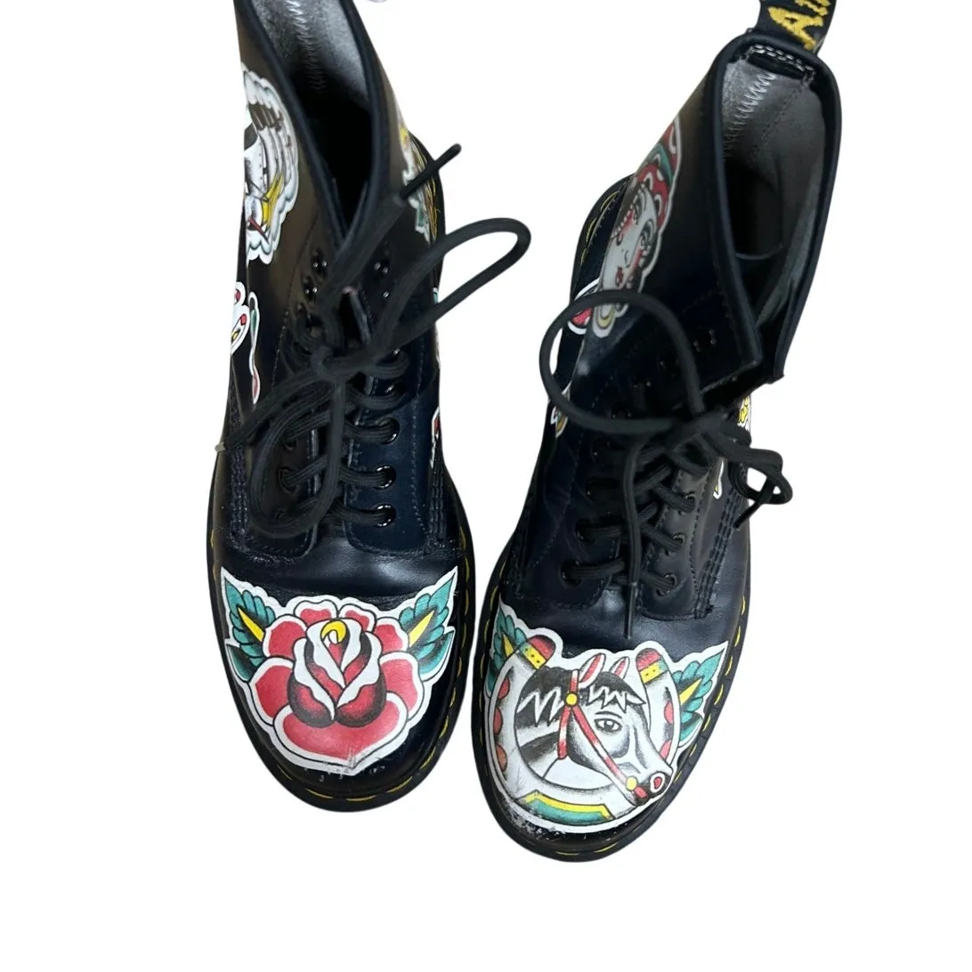 dr marten 1460 chris lambert traditional tattoo limited edition size 8 1/2 L - Image 4