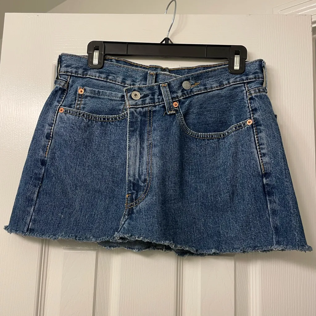 Parke Denim Crossover Skirt Blue - Image 3