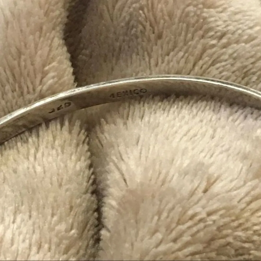 TAXCO Sterling Silver Red Jasper Cabochon Accent Bracelet - Image 5