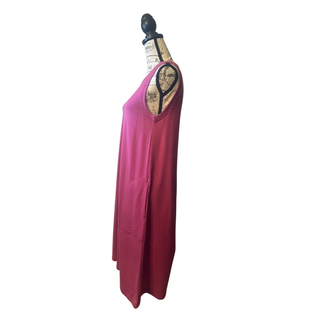 Wool& Size Medium Long Sierra Merino Wool Tank Dress in Berry Pink NWOT - Image 7