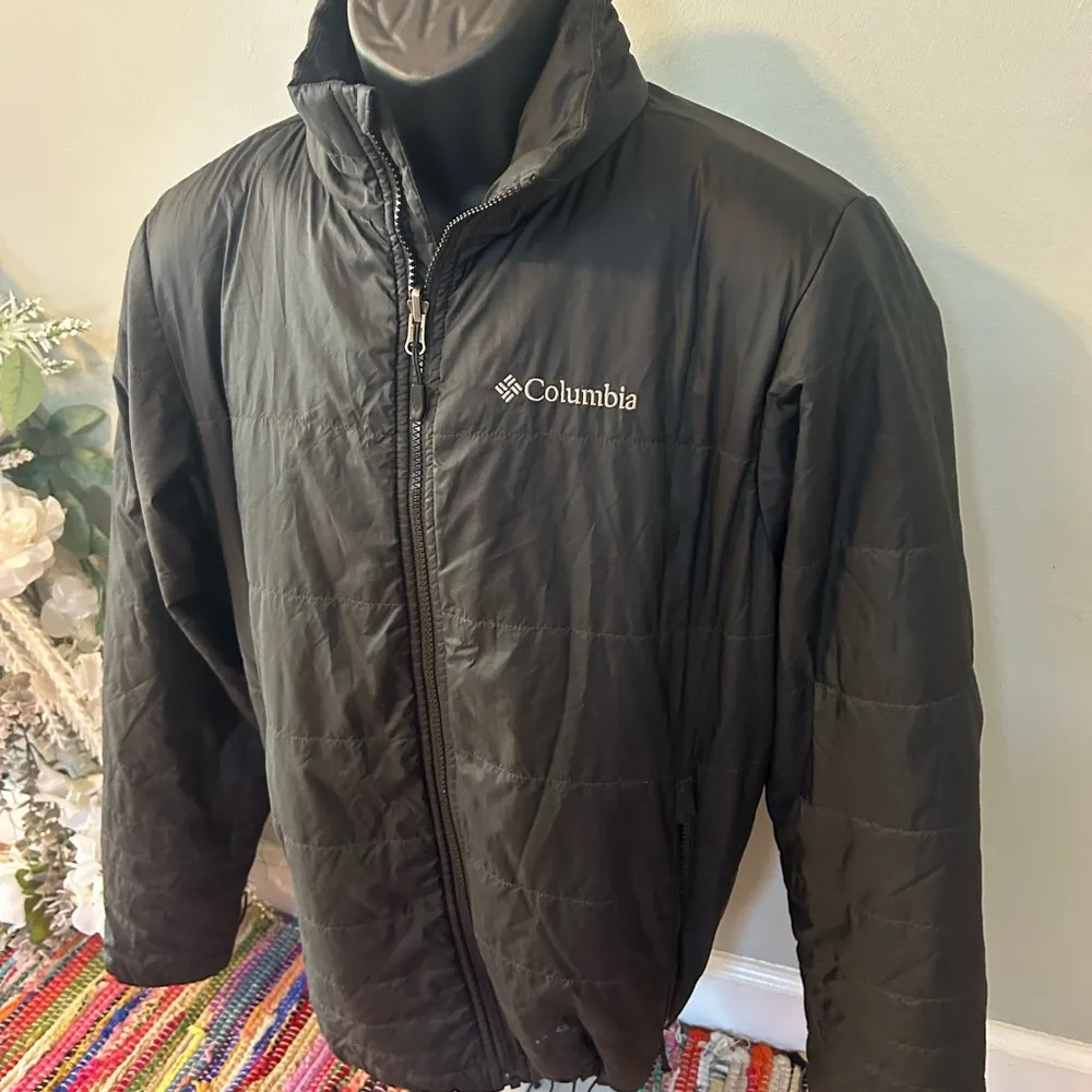 Columbia  Puffer Jacket Shell Coat Winter Ski Snow Omni-Heat Black Medium - Image 2
