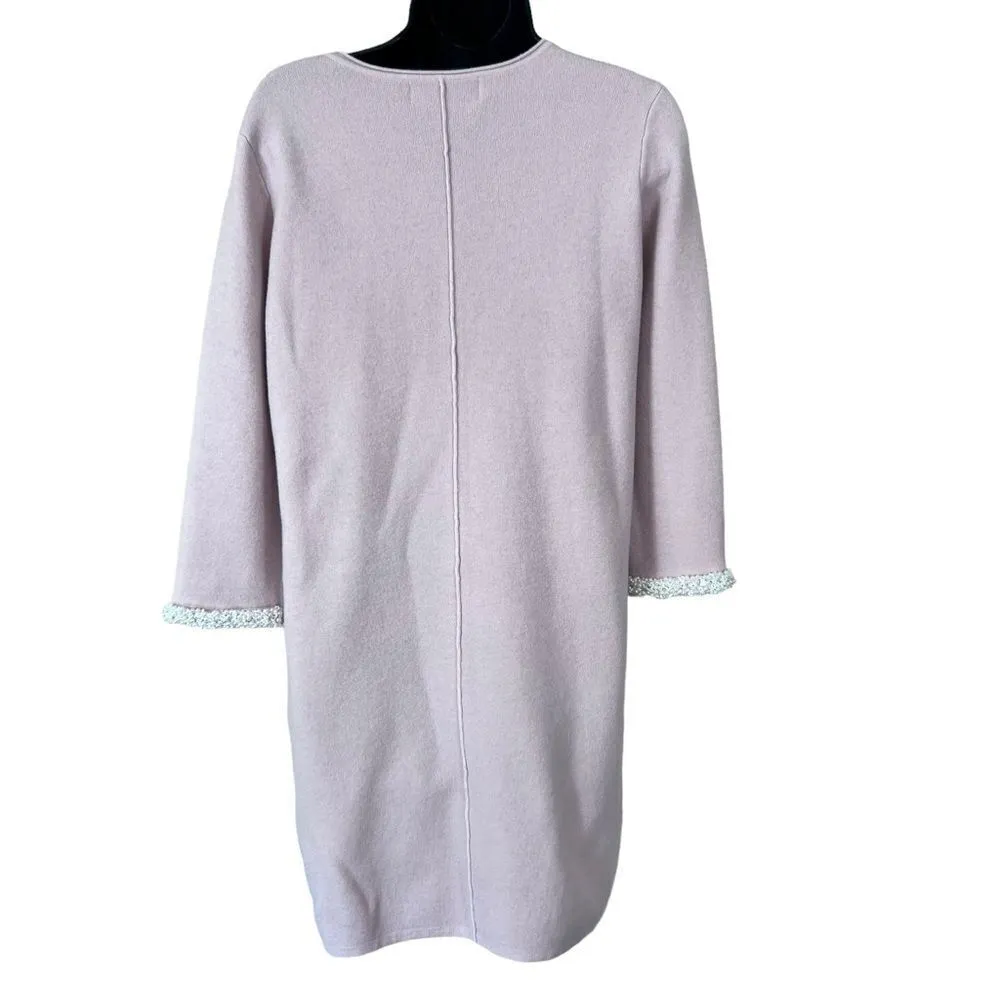 Bognar Blu Made in Italy legally blonde pink knit dress with pearl embroidery Size M - Image 12