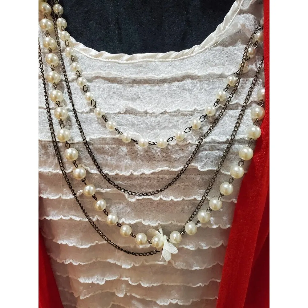 French Laundry Womens Polyester Red Long Sleeve Cardigan Sweater Size 18/20 - Image 4