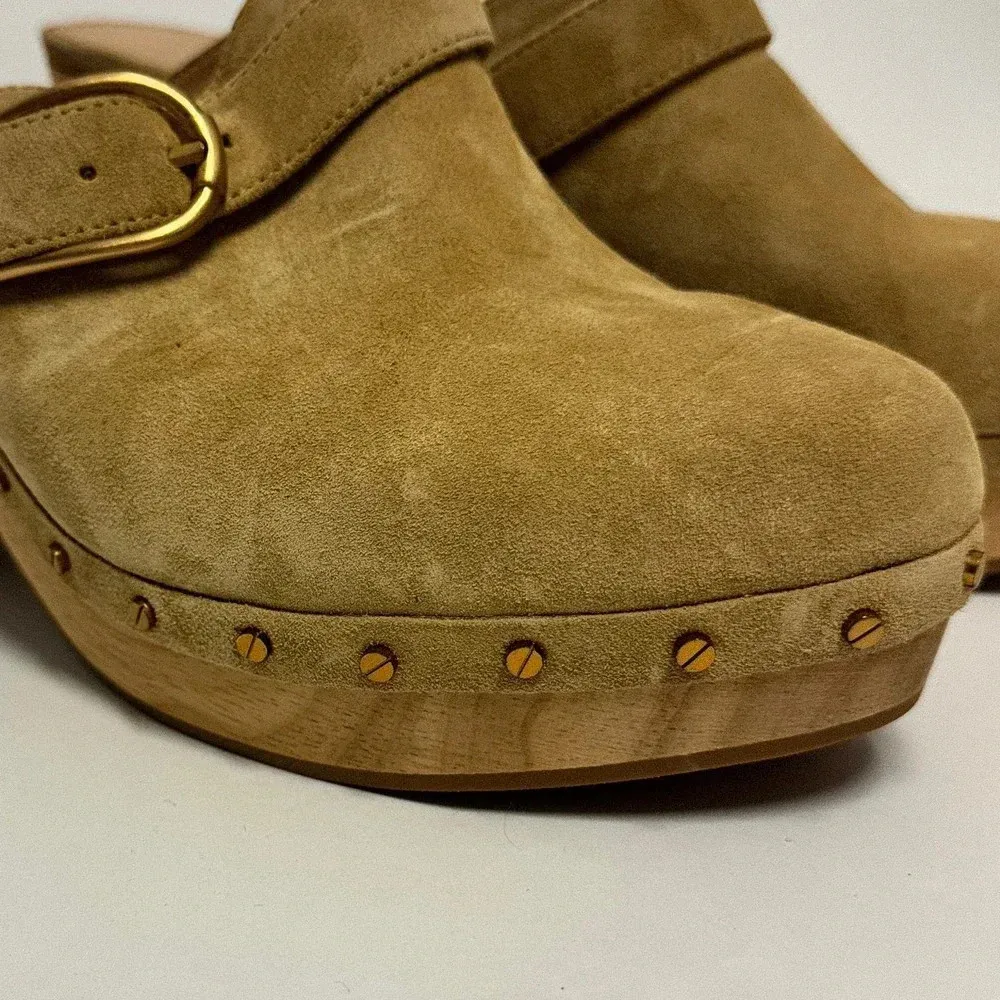 NWOT Veronica Beard Hendrix Suede Clog - Boho Backless Heeled Clog - Image 3