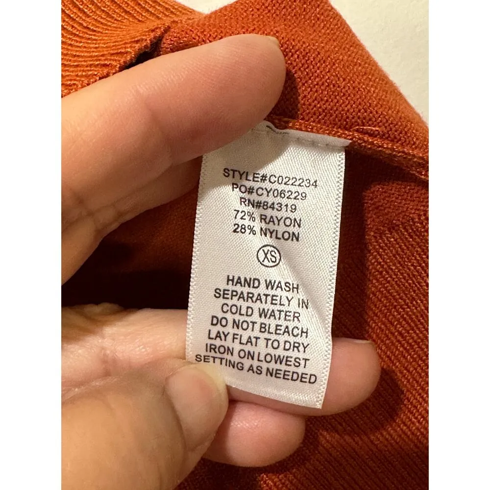 Cyrus Women's Size XS Knit Sweater Vest Firecracker Rust V-Neck New w/ Tags - Image 11