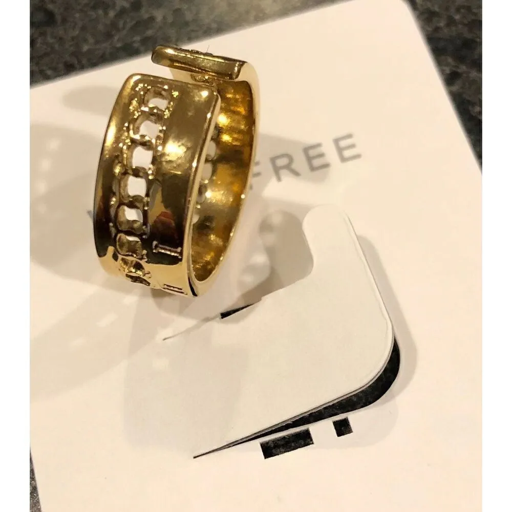 Fashion Roman numeral Opening Ring 7 stainless - Image 3