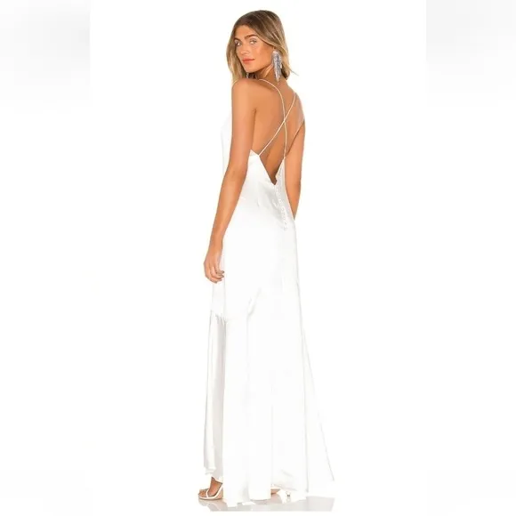 Elliatt Aisle Dress in White Size XS NWT Bridal Open Back Sleeveless Satin Maxi - Image 2