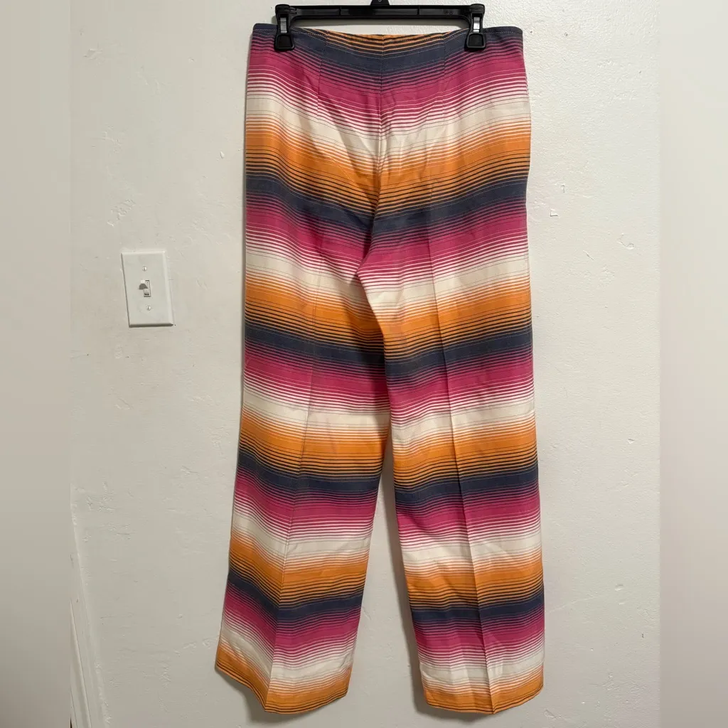 Trina Turk Kern Serape Striped Wide Leg Cotton Pants Women’s Size 4 - Image 5