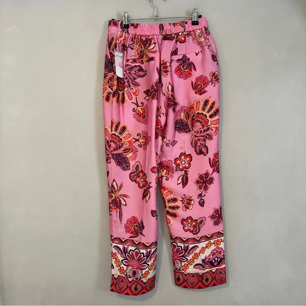 Magaschoni Pink Floral Satin Pants NEW - Image 4