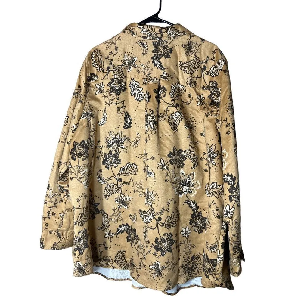 Woman Within Plus Size Button Down Soft Sueded Moleskin Shirt Size 1X 22/24 - Image 7