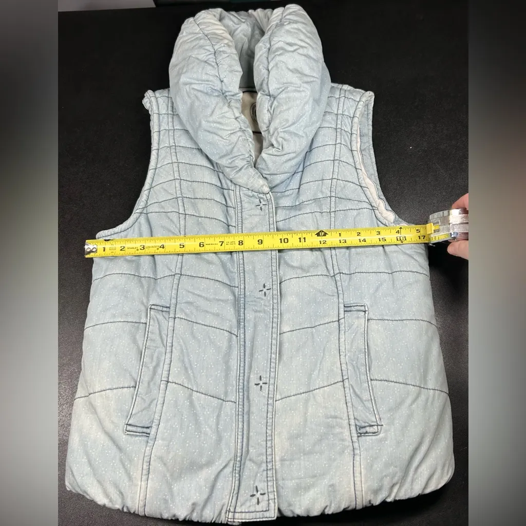 Anthropologie Daughters Of The Liberation Size S Blue Denim Cotton Vest - Image 5
