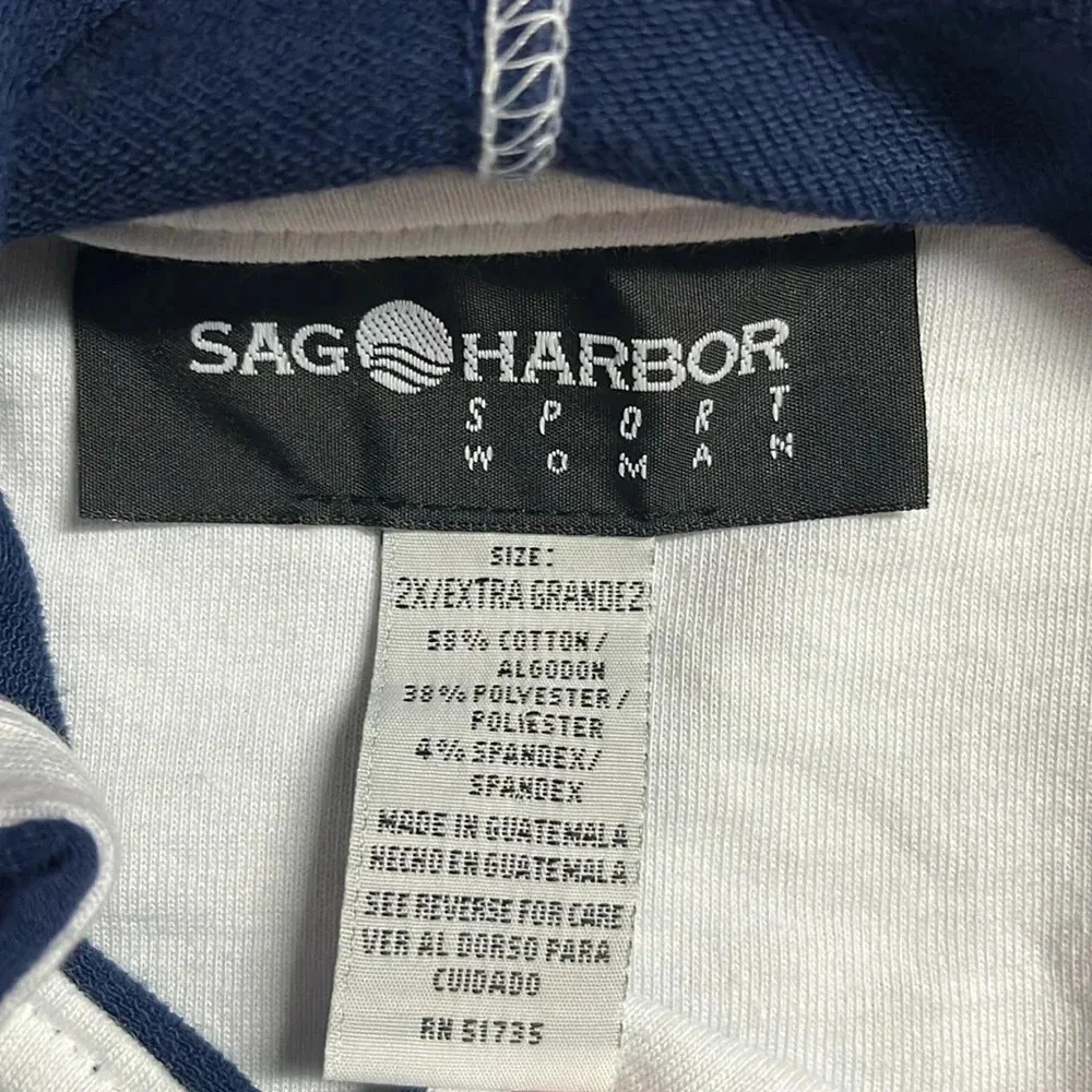 Sag Harbor sport hoodie size 2X cotton blend button down hoodie sweater pockets - Image 9