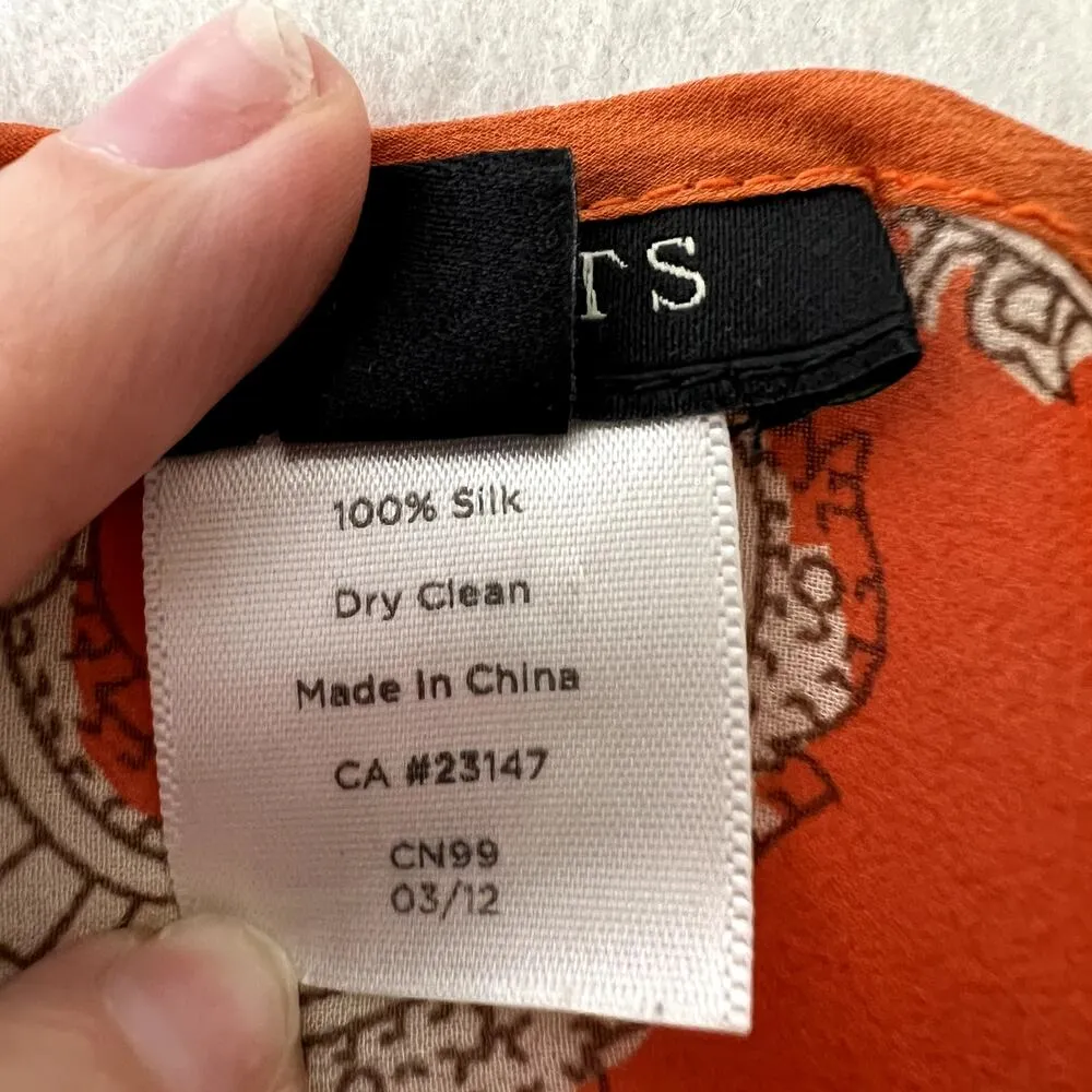 Talbots Silk Paisley Patterned Sheer Top - Image 7