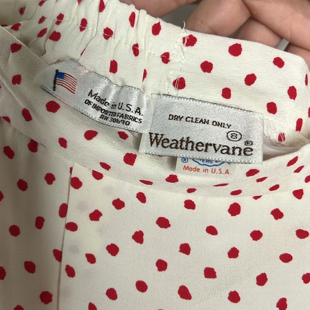 Vintage Weathervane Midi Skirt Made in USA Union ILGWU Label 8 Original Tag White - Image 3