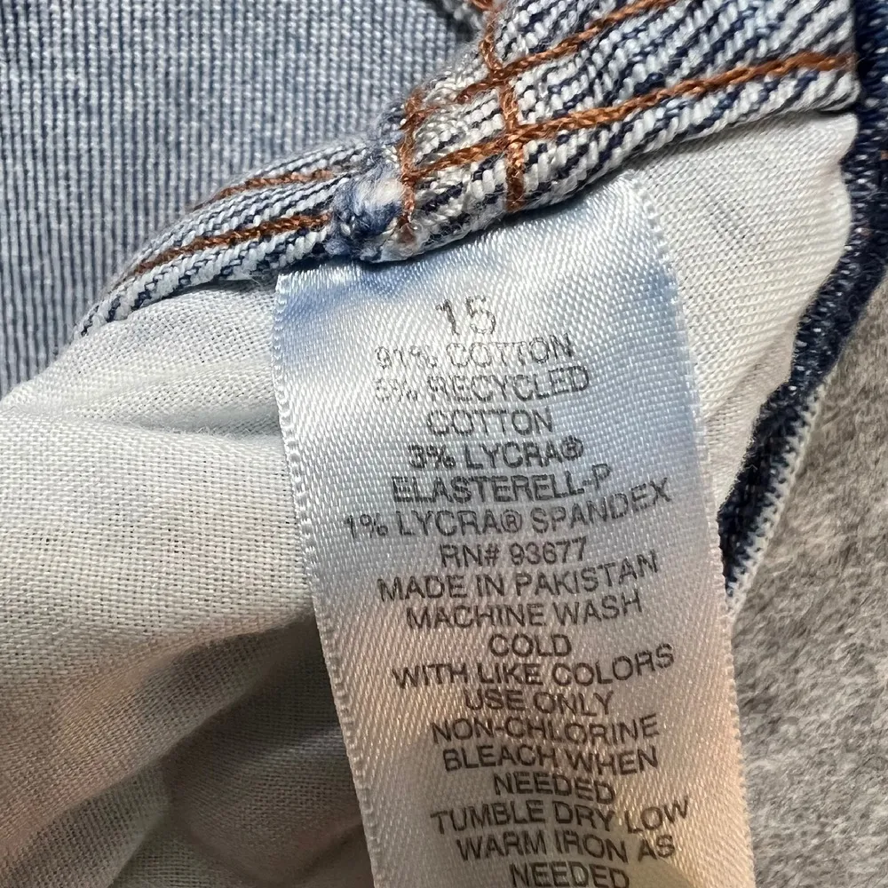 Arizona‎ Mom Jeans Highest Rise Curvy Distressed Denim Light Wash Size 15 - Image 3