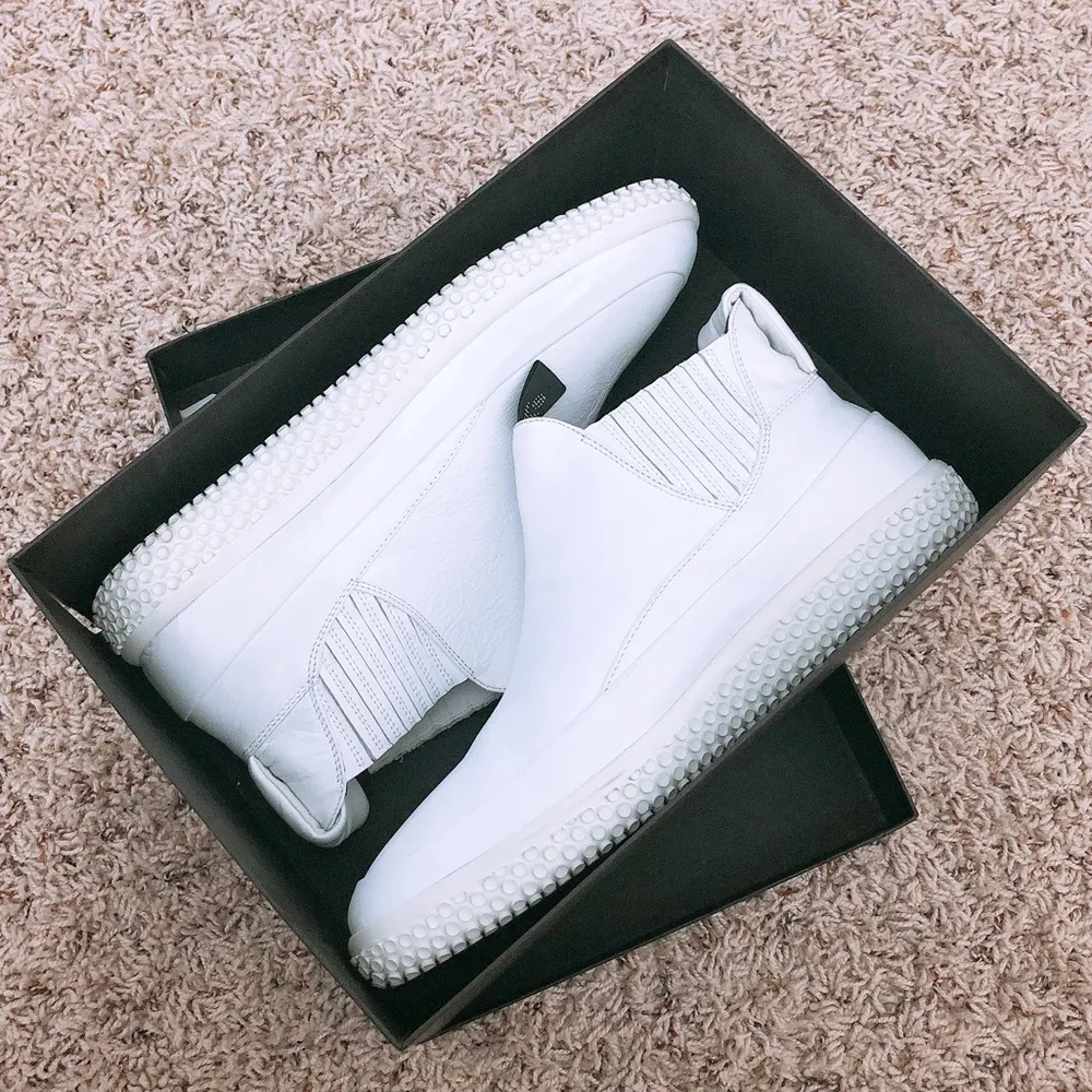 NEW O.X.S. Woobie White High Top Sneakers Leather Size 11 New in Box Retail $288 - Image 5