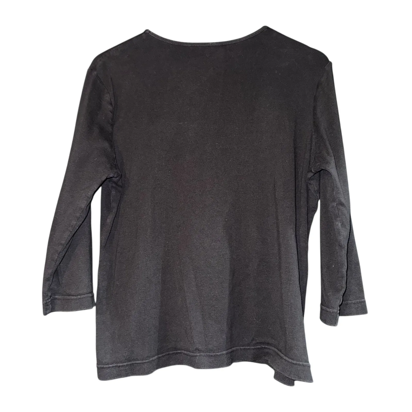 White Stag Embroidered Pumpkin Jack o Lantern Top Large Halloween Fall Leaves - Image 3