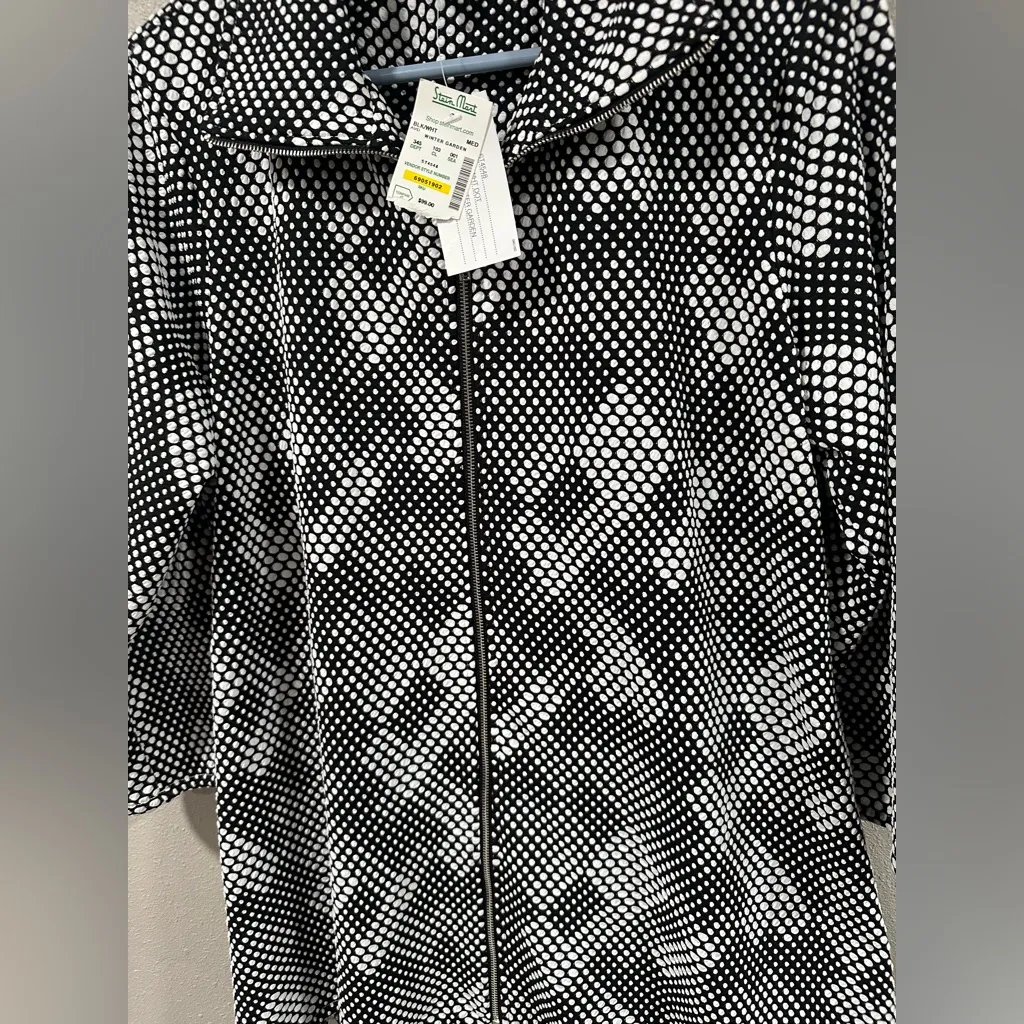 NWT Peck & Peck Weekend Linen Pintuck Zip Up - Image 3